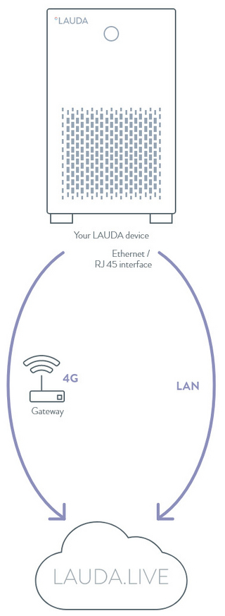 Sketch-like representation of how LAUDA.LIVE works.